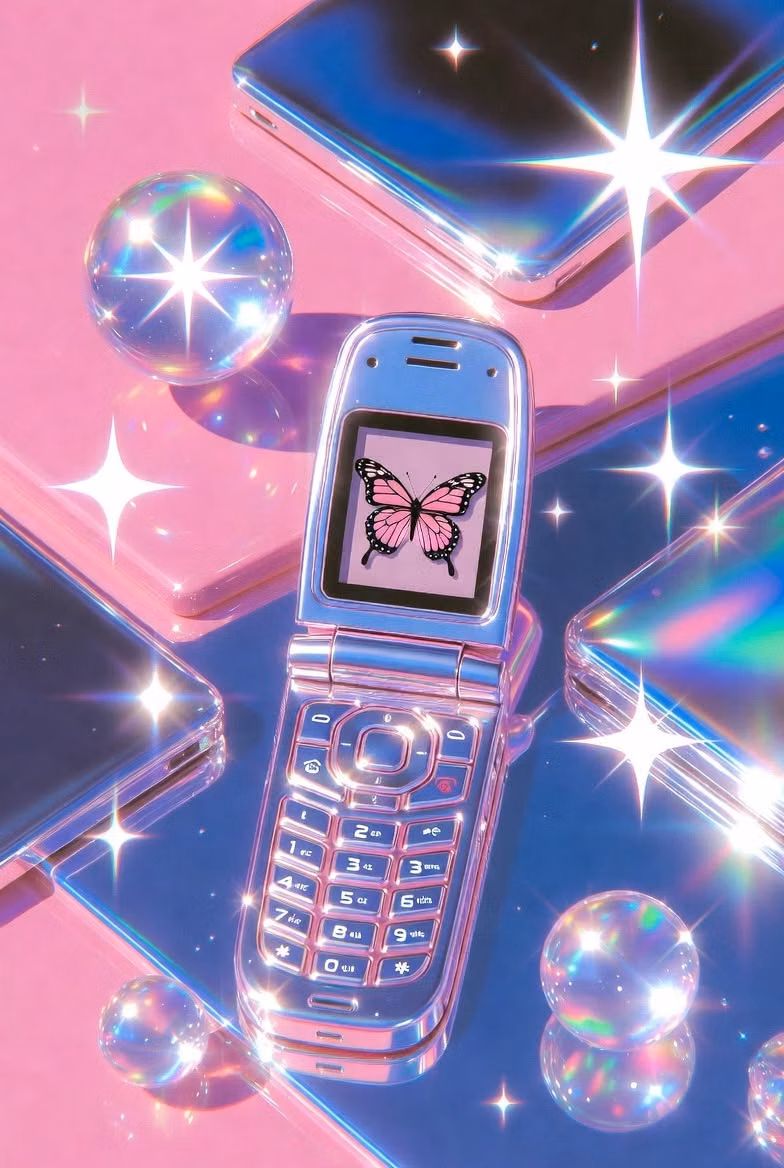 Y2K Techno-Skeuomorphism aesthetic -