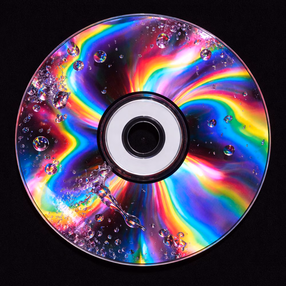 compact disc rainbow reflection macro photograph - 